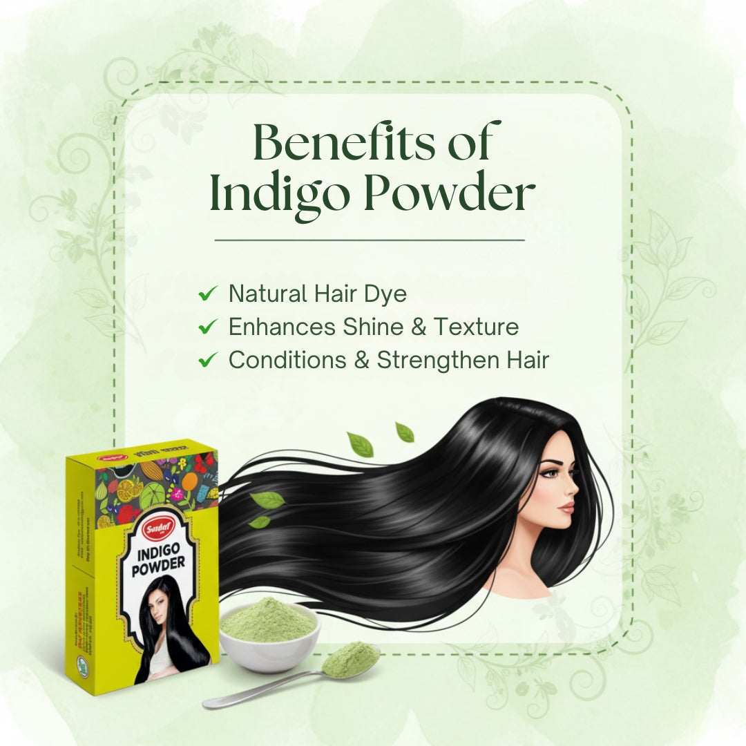 Sadaf India | Indigo Powder for Hair | Herbal Hair Dye & Care