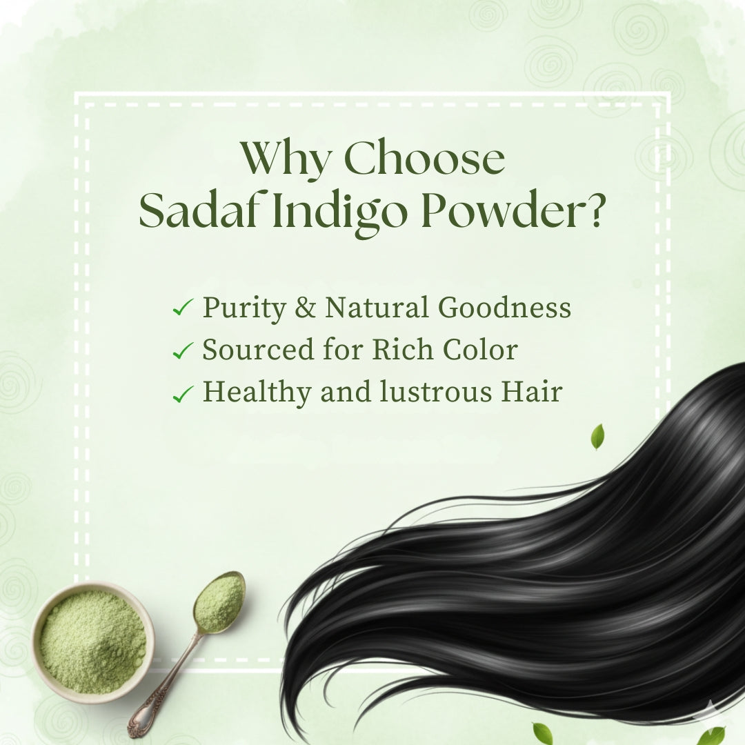 Sadaf India | Indigo Powder for Hair | Herbal Hair Dye & Care